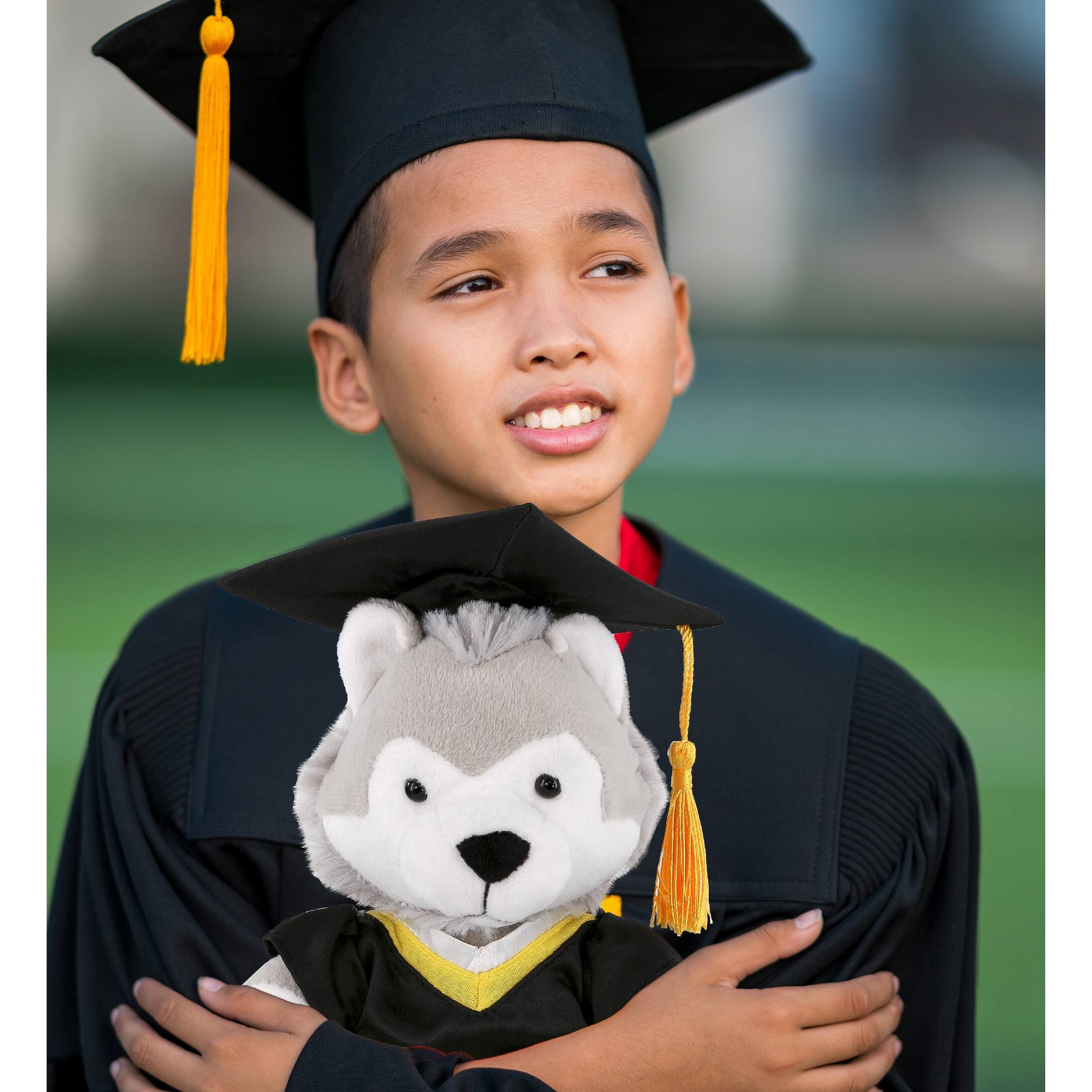 DolliBu Wolf Graduation Plush Toy with Gown and Cap with Tassel 6
