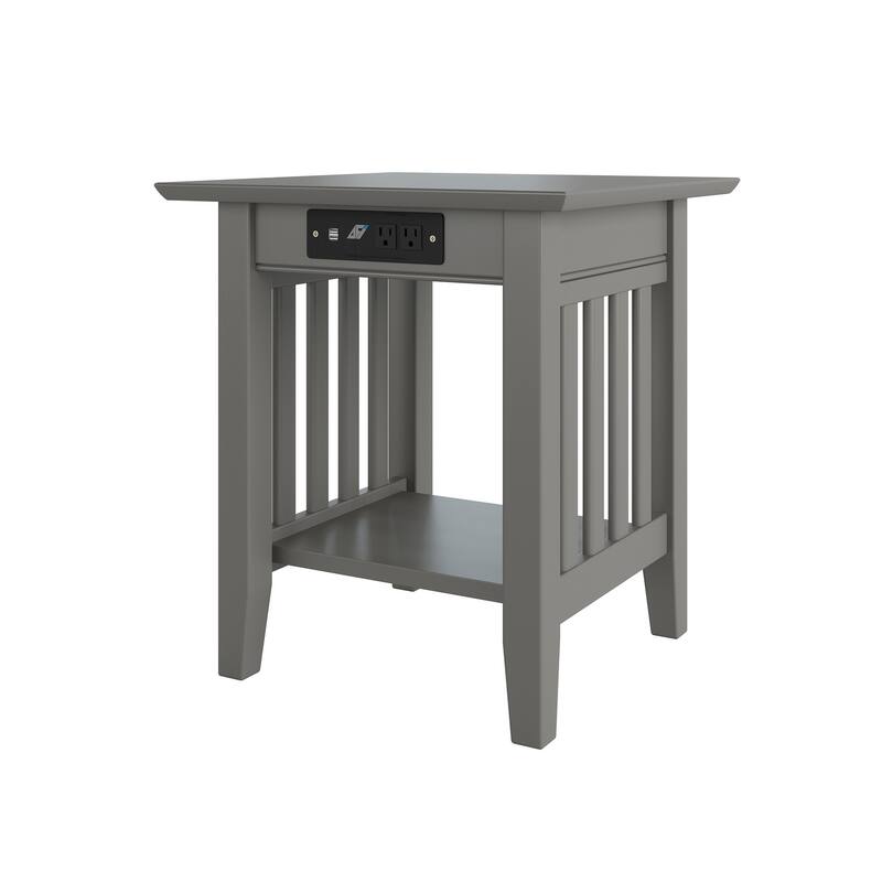 AFI Mission End Table Set of 2 with Built-in Charger