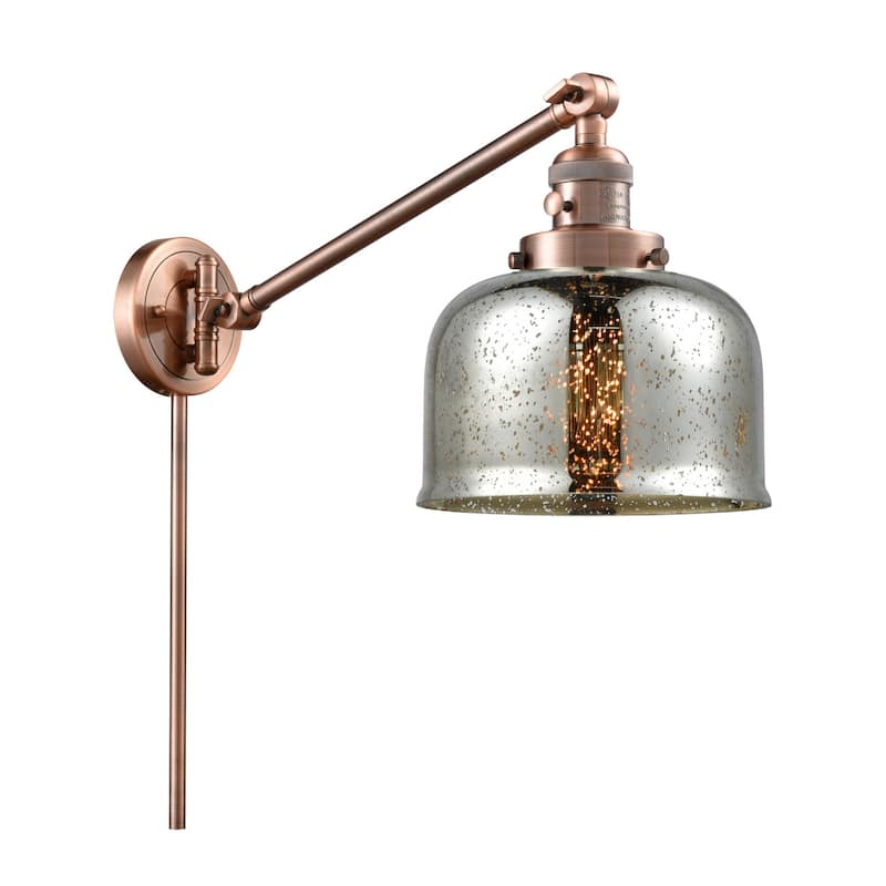 Innovations Lighting Large Bell Single Light 25" Tall Wall Sconce / - Antique Copper / Silver Plated Mercury