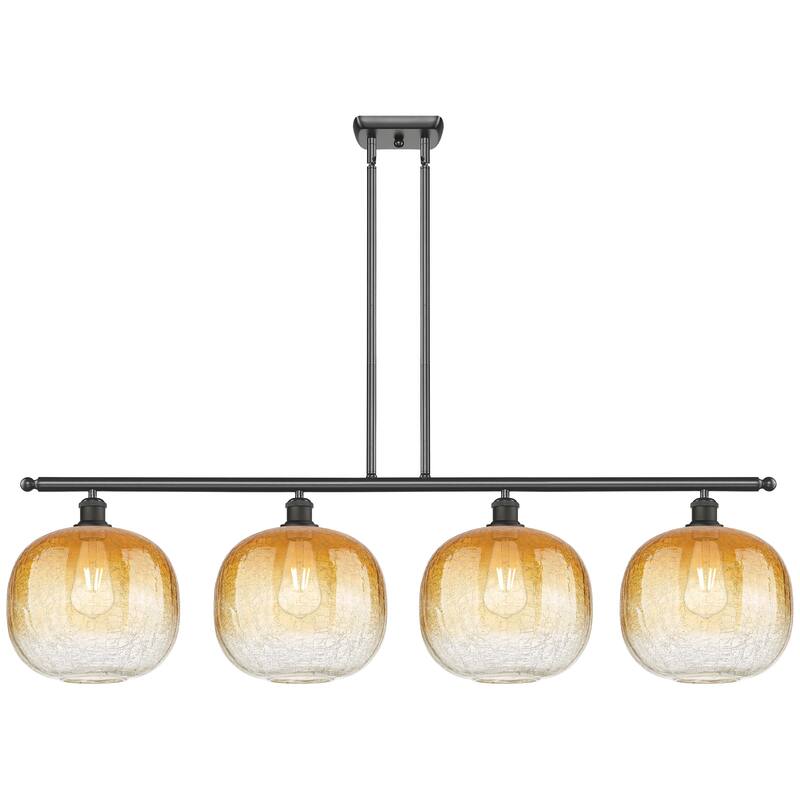 Innovations Lighting Endless Possibilities Ballston - Brookhaven Sphere - 4 Light 49" Stem Hung Island Light - Oil Rubbed Bronze/Amber