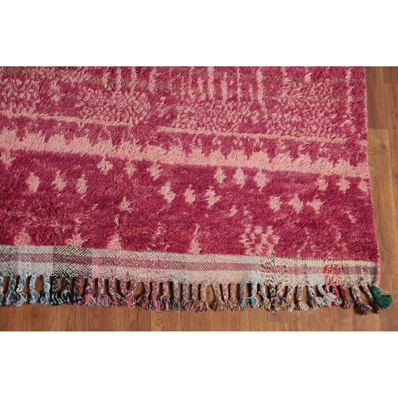 Plush Trellis Moroccan Large Area Rug Handmade Wool Carpet - 9'6" x 14'7"