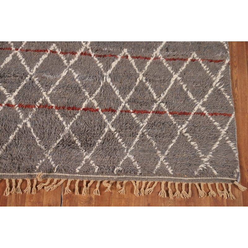 Trellis Moroccan Oriental Area Rug Handmade Wool Carpet - 7'11" x 10'10"