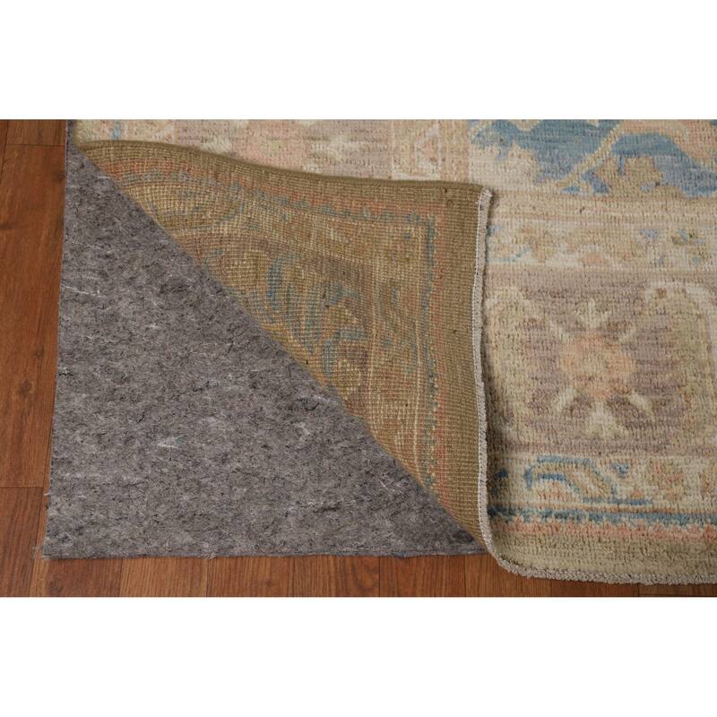 Hand Knotted Oriental 100% Wool Carpet Transitional Medallion Yellow & Gold Oushak Area Rug - 12' 1'' X 8' 10''