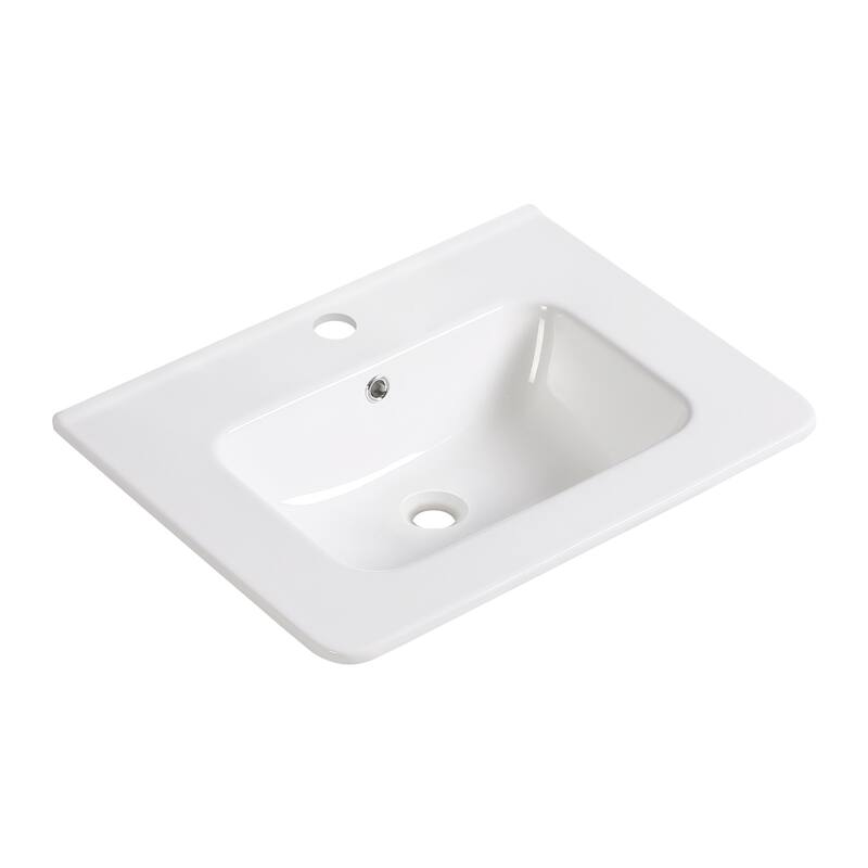 GDFStudio - Nolan Compact Wall-Mounted Bathroom Vanity with Integrated Sink and Functional Drawer Storage