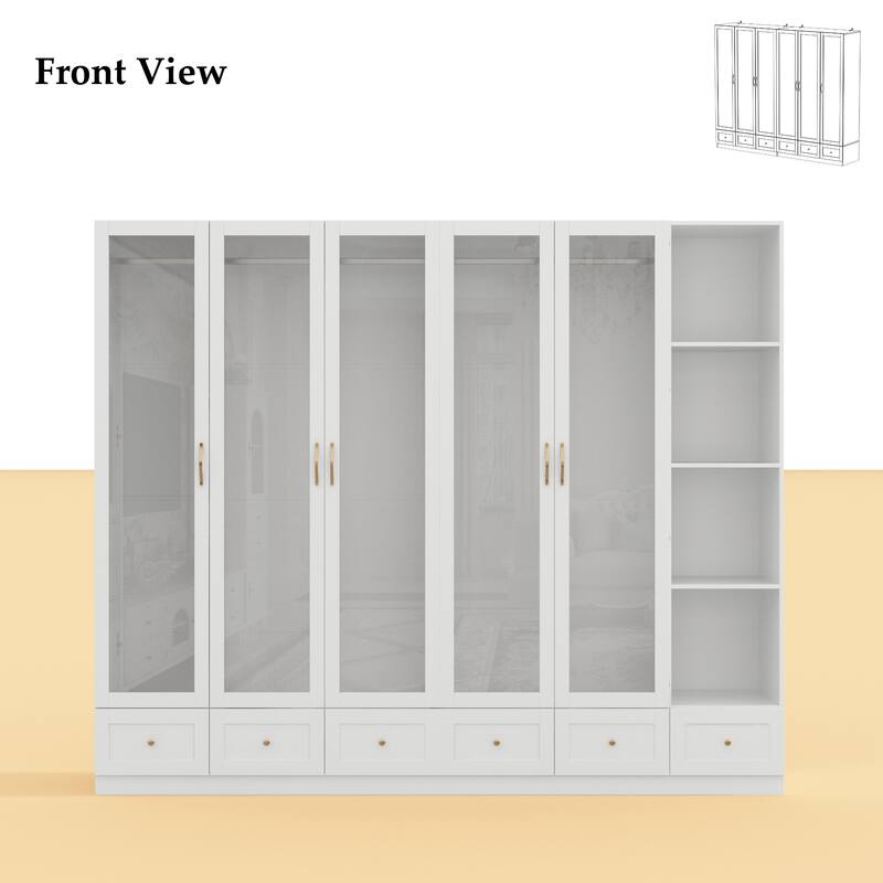 Multi-Piece Wardrobe Set Adaptable Closet Modules Combo Armoires