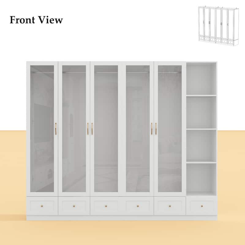 Multi-Unit Wardrobe Versatile Storage Solutions Armoires Cabinet White