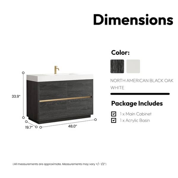 dimension image slide 0 of 7, Huesca Bath Vanity with Composite Integral Sink Top without Mirror