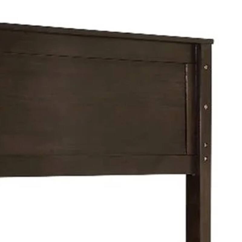 Zedy Full over Full Bunk Bed, Guardrails and Ladder, Walnut Brown