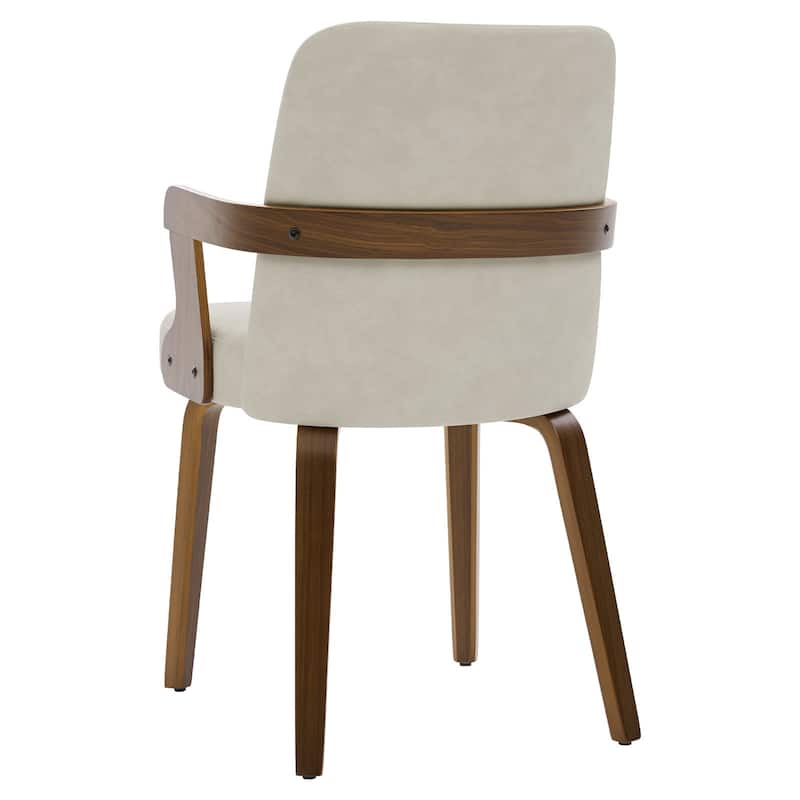 Mid-century Modern Upholstered Dining Chairs Bentwood Side Chairs with Armrests - 34.3"H x 19.9"W x 22.1"D