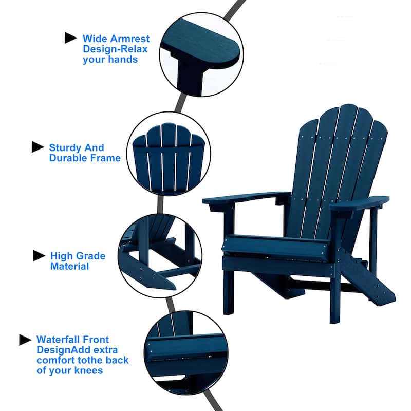 Clihome Outdoor Patio Slat HIPS Adirondack Chair