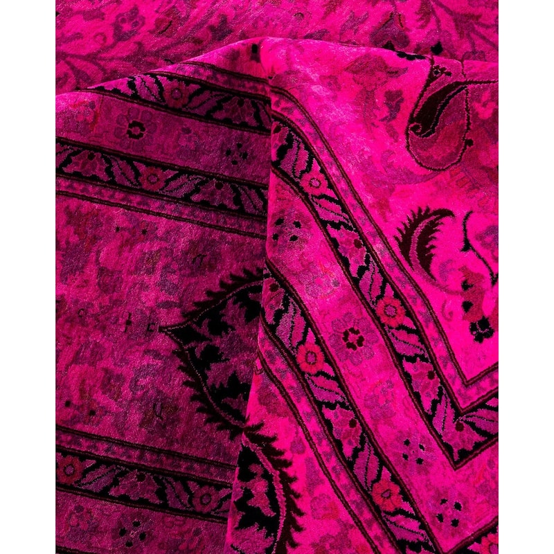 Overdyed, One-of-a-Kind Hand-Knotted Area Rug - Pink - 12' 5" x 17' 8"