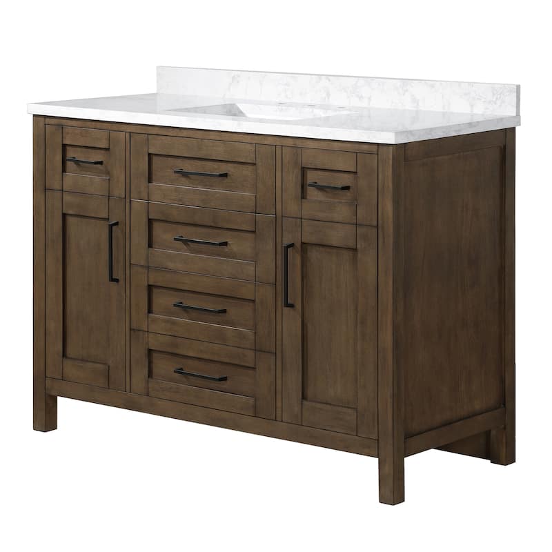 OVE Decors Tahoe 48 in. Modern Almond Latte Vanity