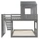 preview thumbnail 8 of 47, Friendly Design Twin over Full Bunk Bed, Loft Bed with Playhous