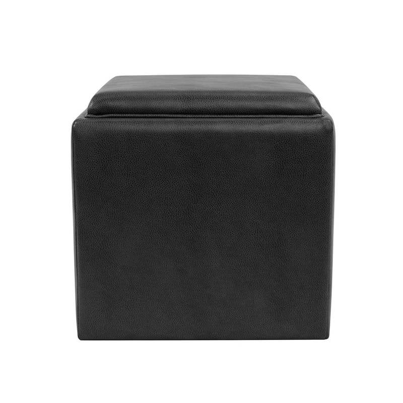 HomePop Storage Ottoman with Tray Top