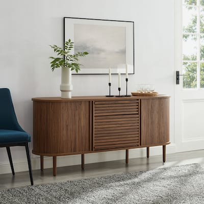 Harlan 67" Fluted Oval Sideboard Cabinet