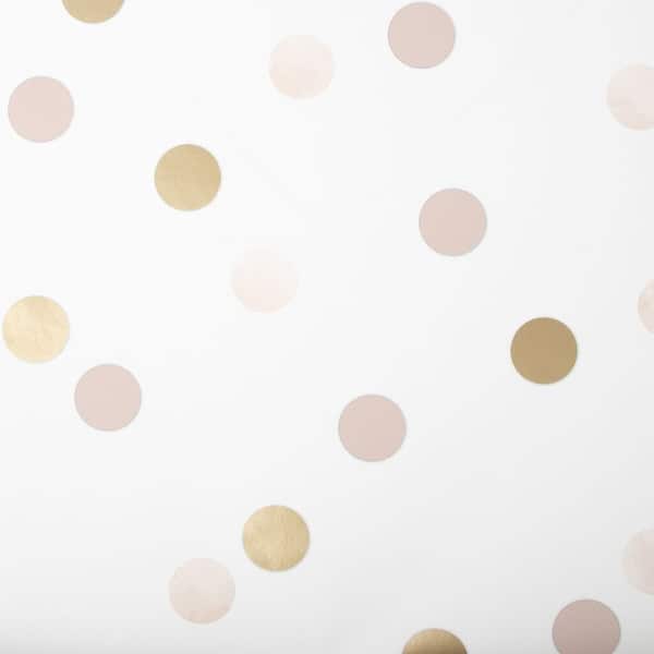 slide 2 of 3, Dotty Polka Pink and Gold Wallpaper