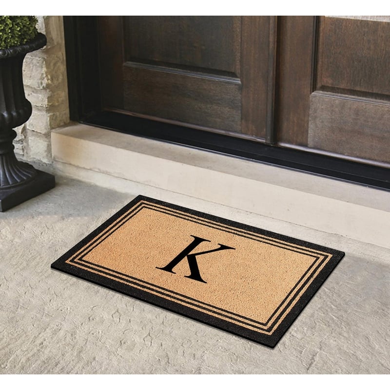 A1HC Natural Coir Doormat with Heavy Duty PVC Backing,0.75 Inch Pile Height, Perfect for Outdoor Use