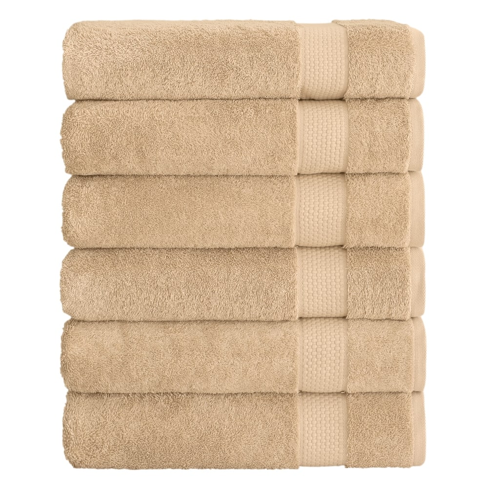 Authentic Hotel and Spa 100 percent Aeagean Long Staple Turkish Cotton STARLIGHT Terry Bath Towels (Set of 6)