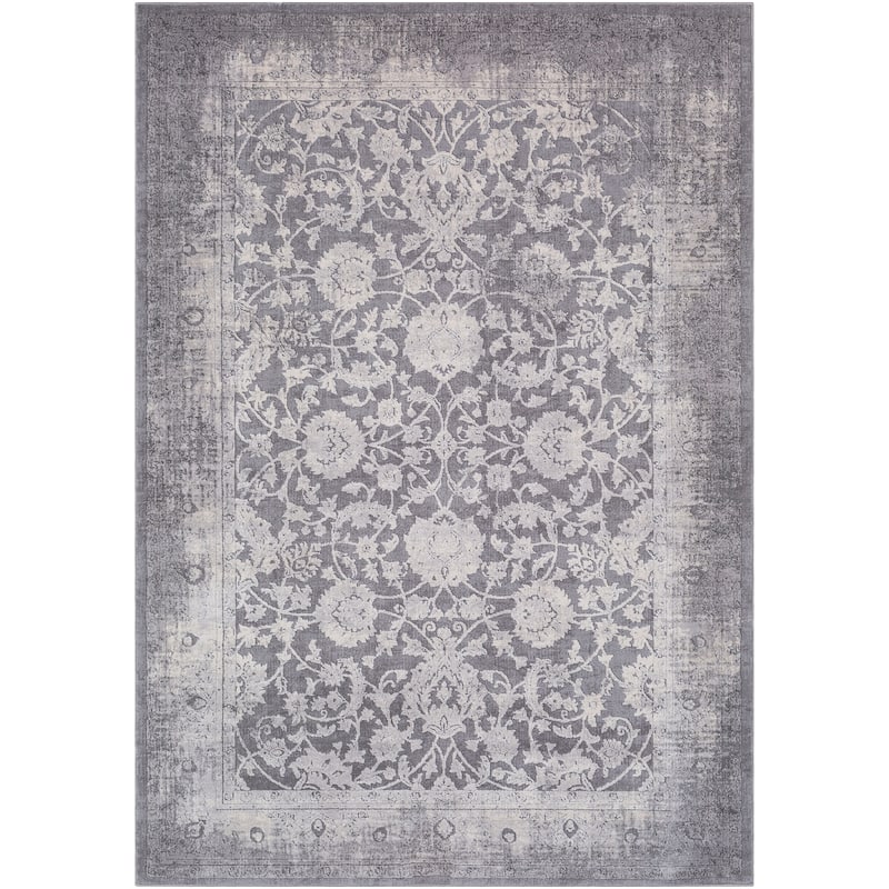 Livabliss Lindsey Stonewashed Vintage Grey Area Rug