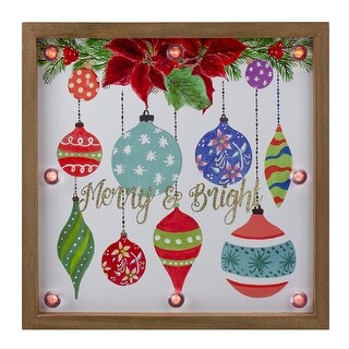 Shop 11 8 Brown Wooden Frame Merry Bright With Hanging