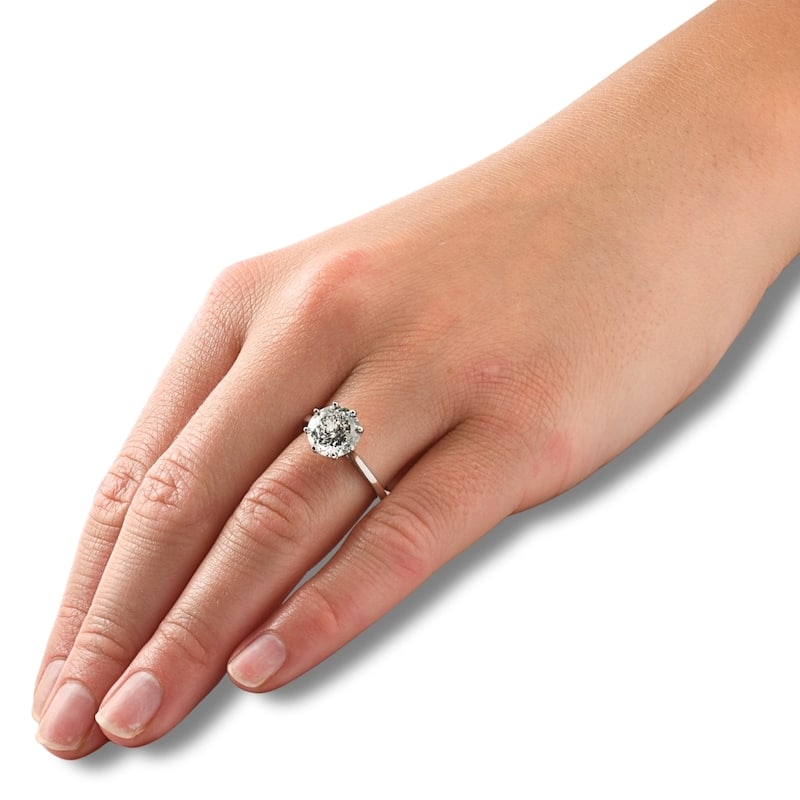 Bliss Diamond Certified 3Ct Portuguese Cut Diamond Engagement Ring White Gold Lab Grown