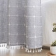 preview thumbnail 17 of 38, No Hook Geometric Tassels Shower Curtain with Snap-in Liner
