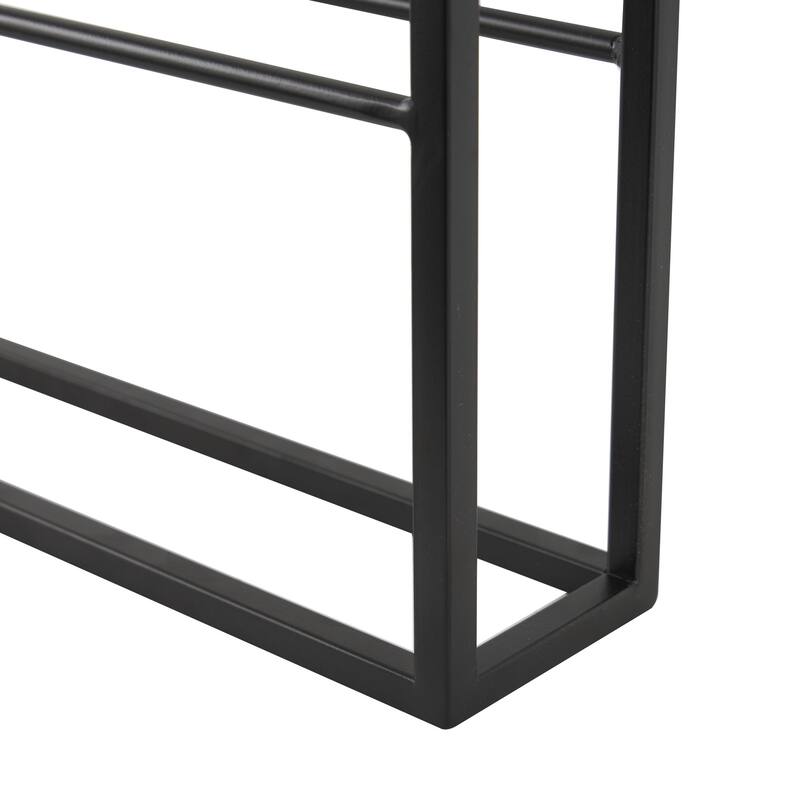 Metal Minimalistic 8 Bottle Wall Wine Rack with Open Style Frame - Black - Roche River Decor