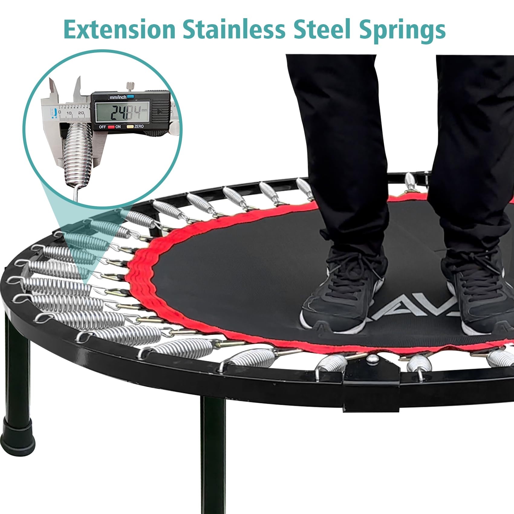Mini trampoline best sale with resistance bands