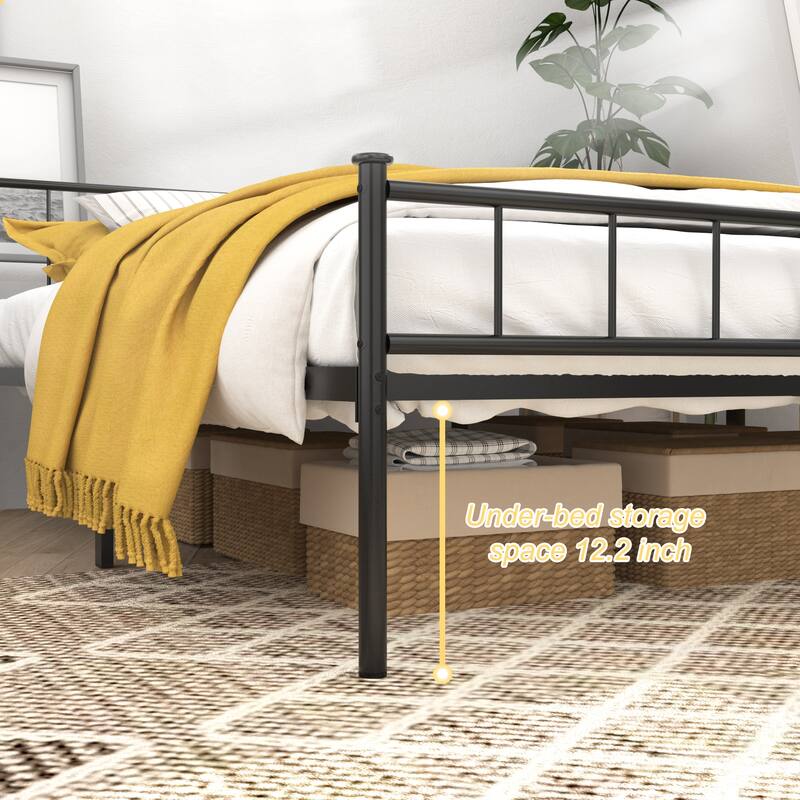 Queen Size Bed Frame, Headboard and Footboard,Structurally Stable, Under Bed Storage,No Box Spring Needed
