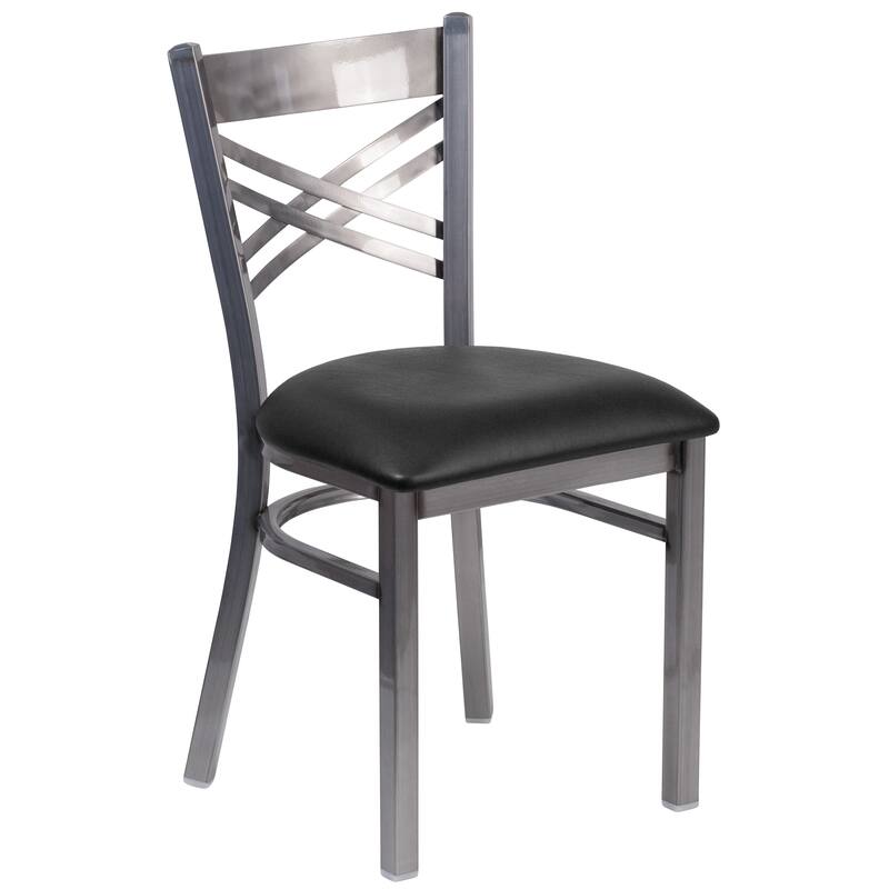 Steel X-back Restaurant Chair - 16.5"W x 17"D x 32.25"H