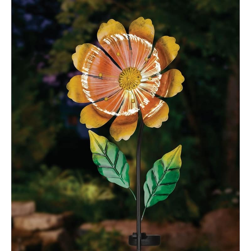 Flower Burst Solar Stake - Orange