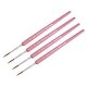preview thumbnail 1 of 4, Detailing Paint Brush 0.59" Bristle Length with Pink Wood Handle 4Pcs
