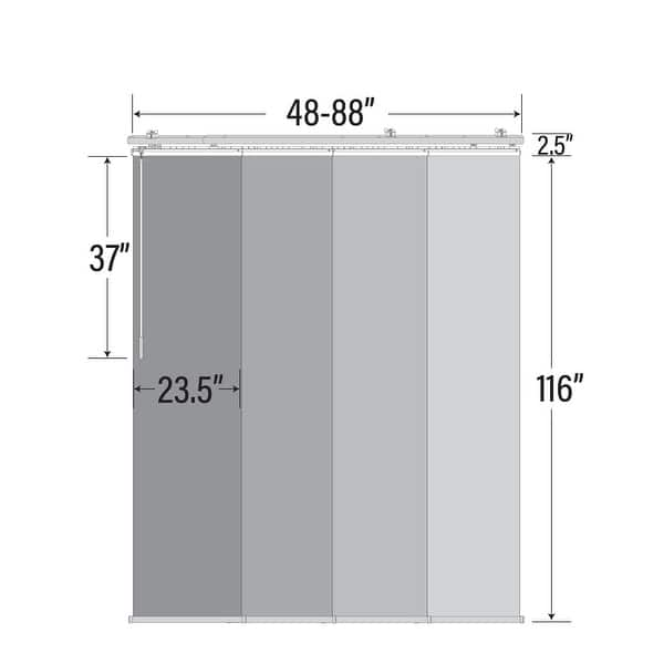 InStyleDesign Pier White 4-Panel Single Rail Panel Track / Room Divider ...