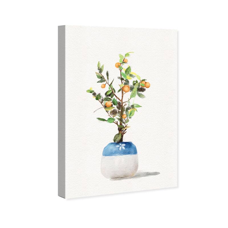 Wynwood Studio Canvas Floral and Botanical Orange Plant White and Modern & Contemporary Wall Art Canvas Print - White, Green