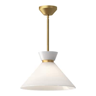 Alora Lighting PD470514GO Halston 14" Wide Pendant with Glossy Opal