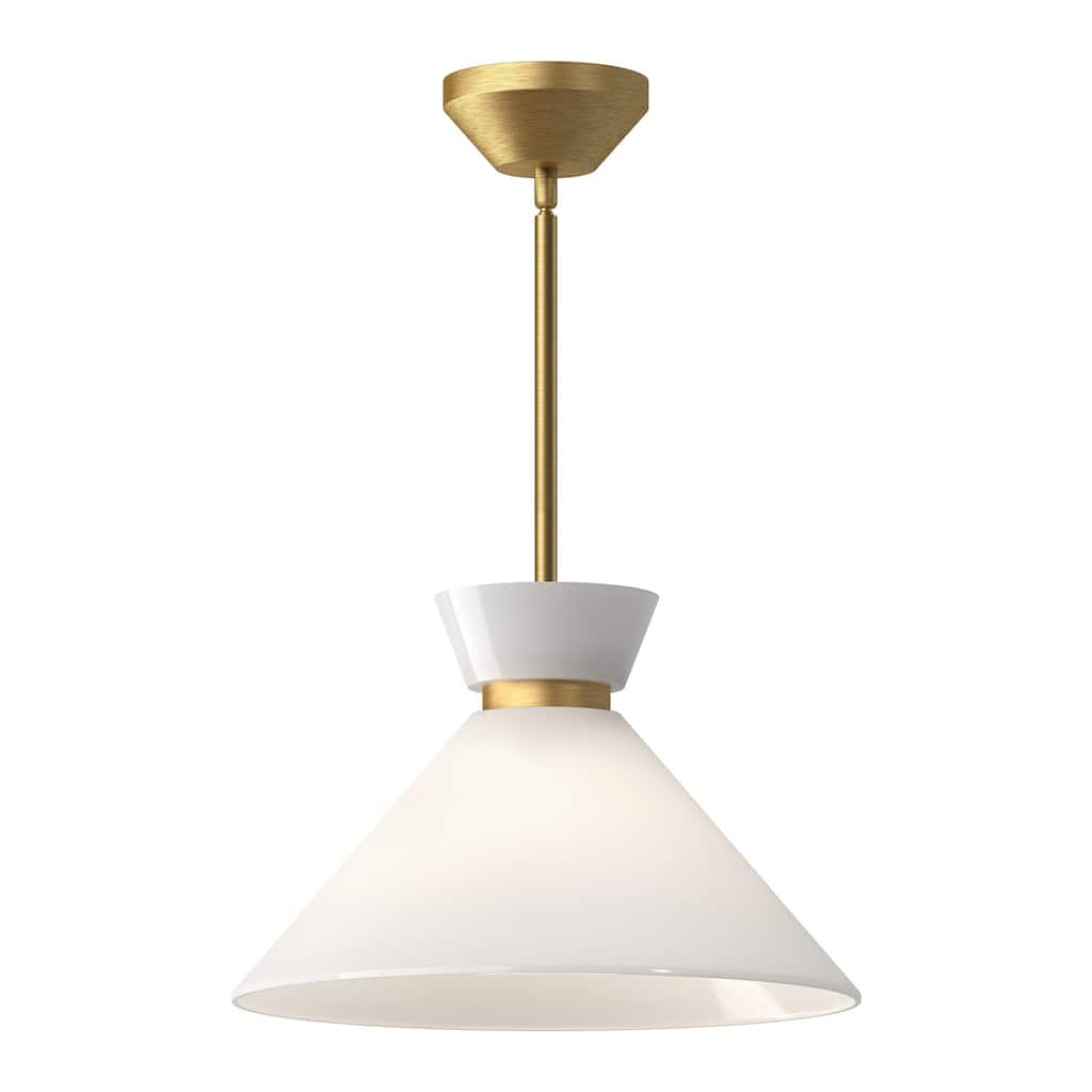 Alora Lighting PD470514GO Halston 14" Wide Pendant with Glossy Opal