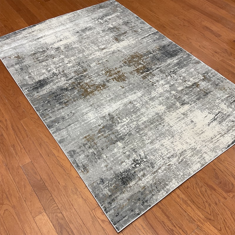 HERAT ORIENTAL Turkish Modern Erased Design Wool & Silk Rug - 5'3" x 7'7"