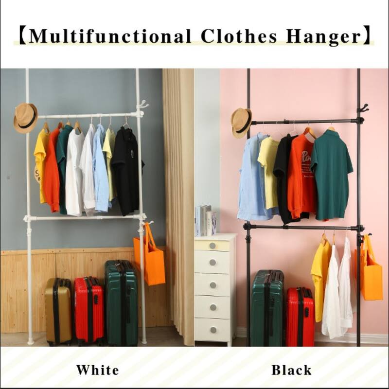 31-47 in Wide Adjustable Telescopic Garment Rack Movable DIY By Hand