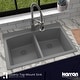 preview thumbnail 46 of 67, Karran Drop-in Quartz 33 in. Double Bowl 50/50 Kitchen Sink Kit