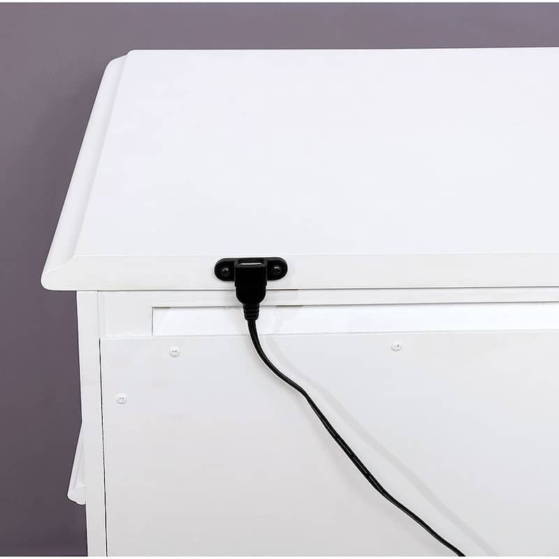 Wooden Dresser Nightstand with 3 Drawers in White Finish