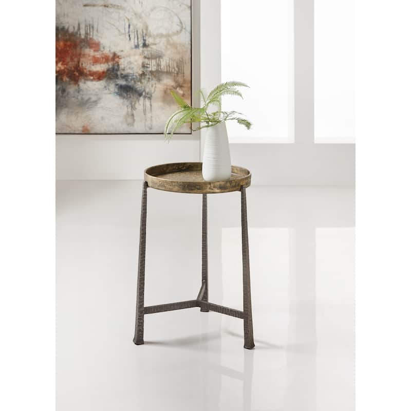 Hooker Furniture Melange Funda 17" Round Modern Industrial Accent Side