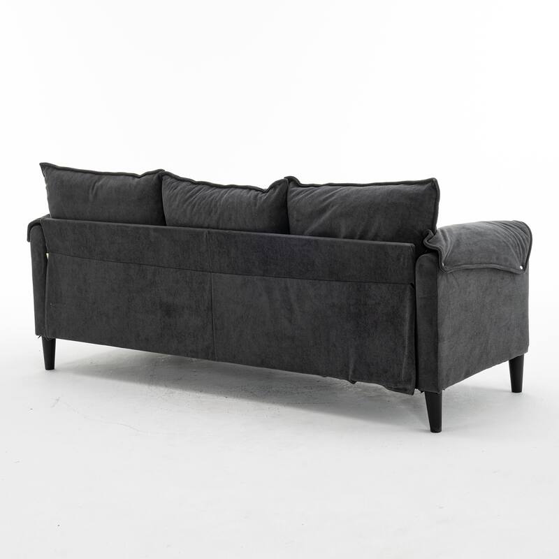 78.74" 3-Seater L-Shaped Convertible Sectional Sofa with Footstools and Storage