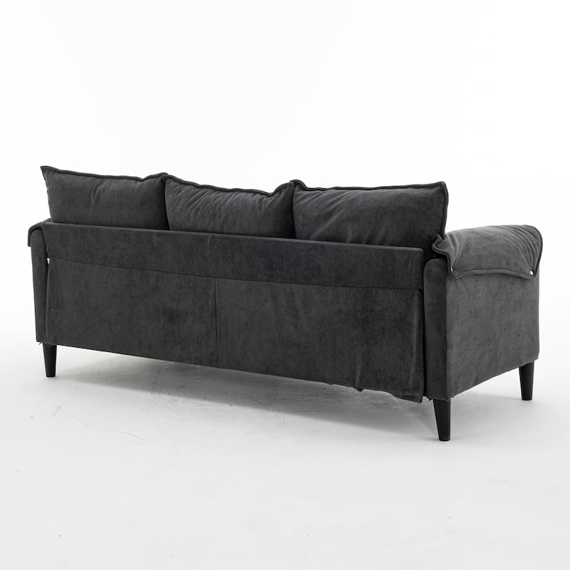 L-Shaped Modular Sectional Sofa with Storage Ottoman, Convertible Sofa with Waterfall Armrests, Comfy 3-Seater Cloud Sofa