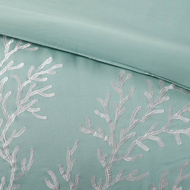 Oversized Cotton Jacquard Comforter Set Aqua King