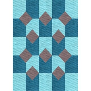 Ahgly Company Machine Washable Transitional Azure Blue Area Rugs - Bed ...