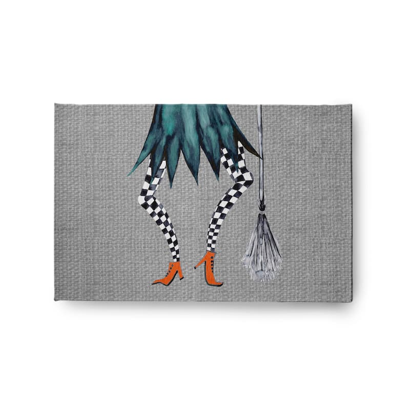 Esmerelda Halloween Design Chenille Area Rug - 2' x 3' - Grey