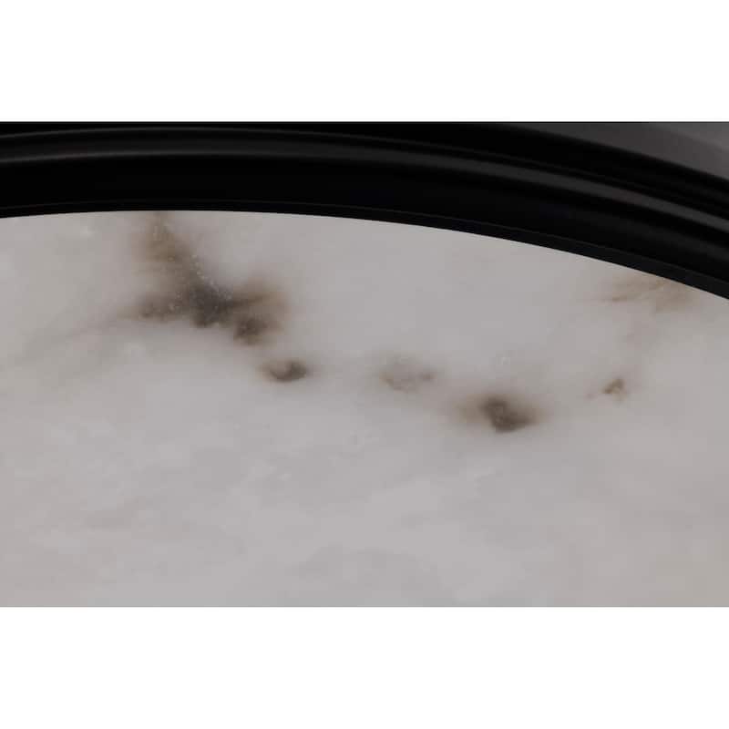 Kendall - 14 Inch LED Flush Mount - Matte Black with Alabaster Glass