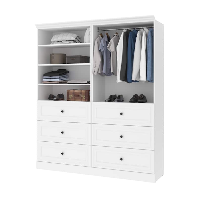 Versatile 72W Closet Organizer with Drawers and Wardrobe by Bestar