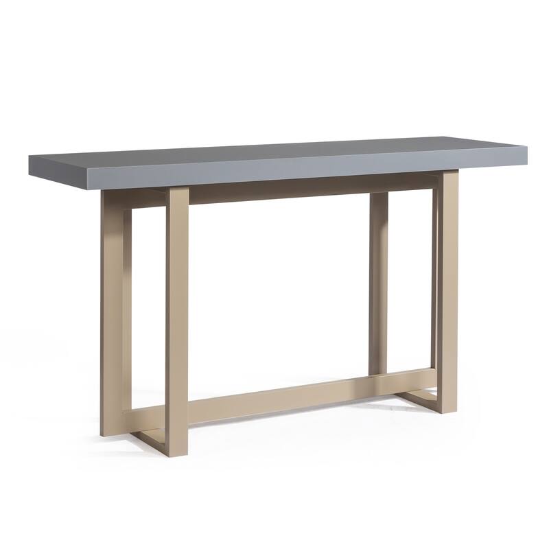 Modern Grey Entryway Console Table with Solid Pine Wood Frame Ideal for Living Room or Bedroom - 59” x 15.7” x 31.7”