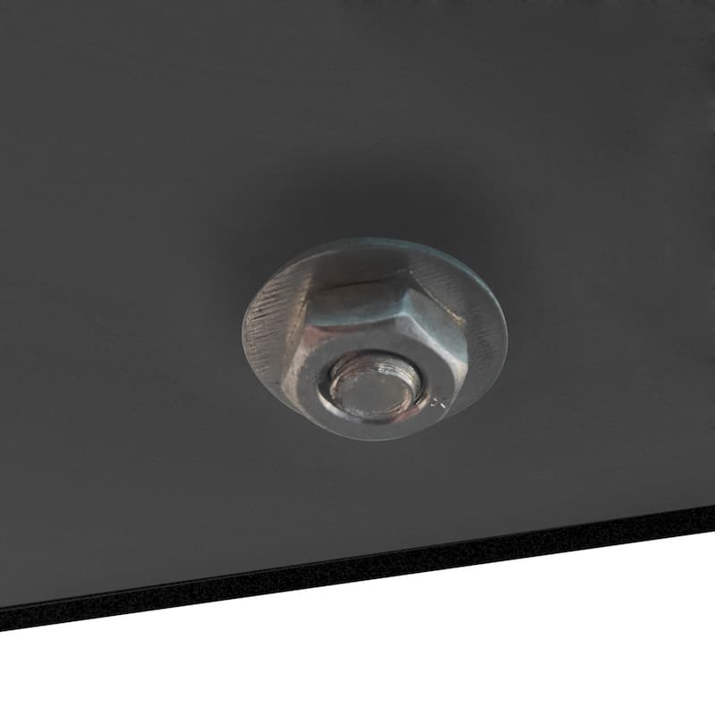 Rectangle Glass Coffee Table with Storage Shelf, Modern Clear Glass Coffee Table with Metal Frame